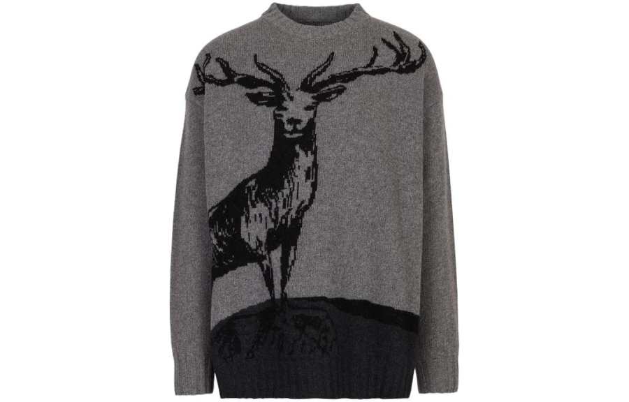 EMPORIO ARMANI Sustainable Collection Sweaters Men's Gray Crew Neck Moderate