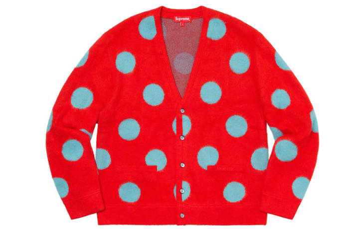 Supreme Supreme Brushed Polka Dot Cardigan