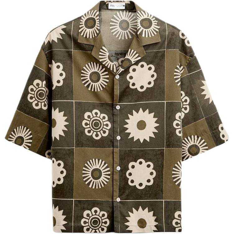 ZARA Shirts Men's Khaki Lapel Moderate Other