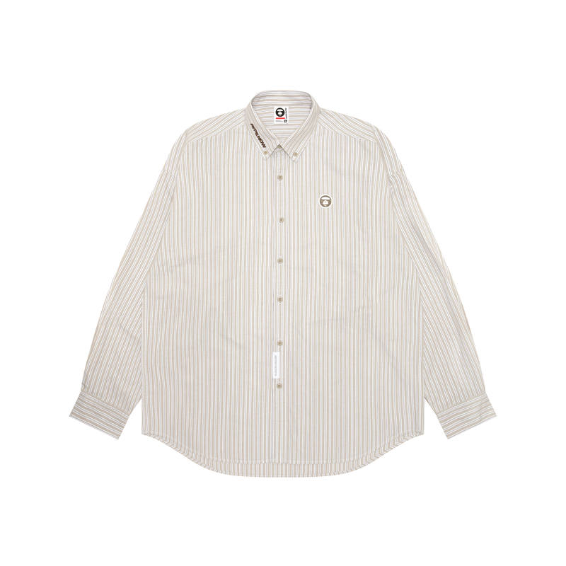 Aape Aape logo-patch striped shirt
