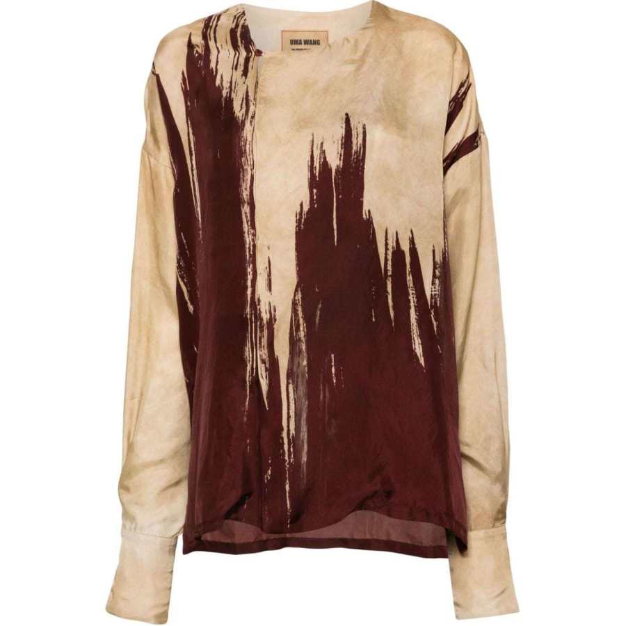 UMA WANG FW24 Shirt Men's Beige/Blood Red