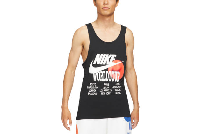 Nike Nike Tank Tops Men's Black Crew Neck Moderate Straight Fit