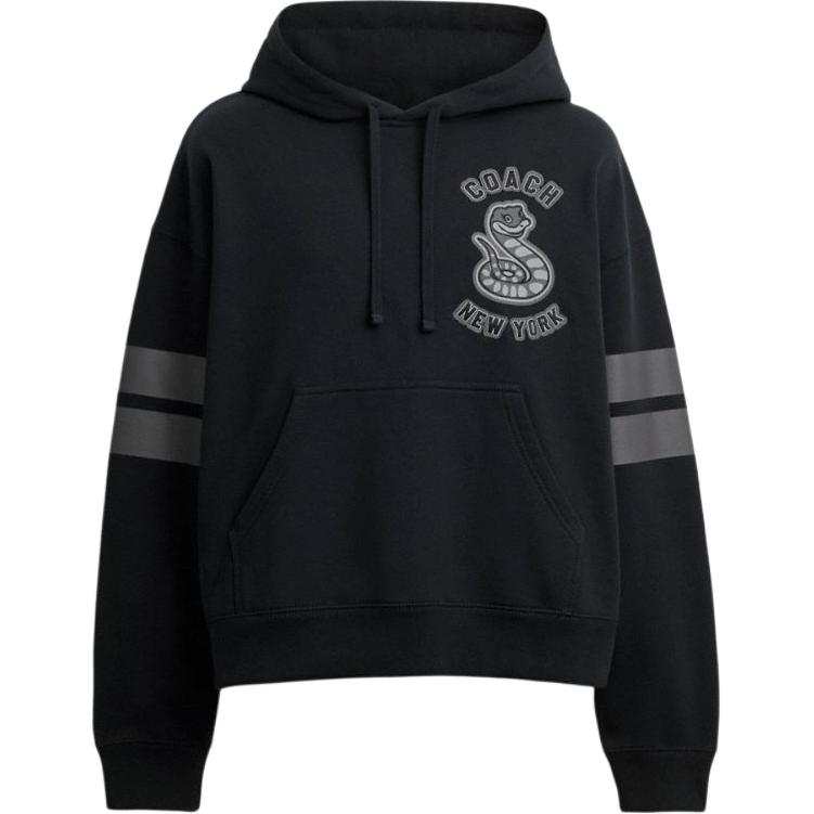 COACH Sweatshirts Men's Black Hooded Moderate Regular
