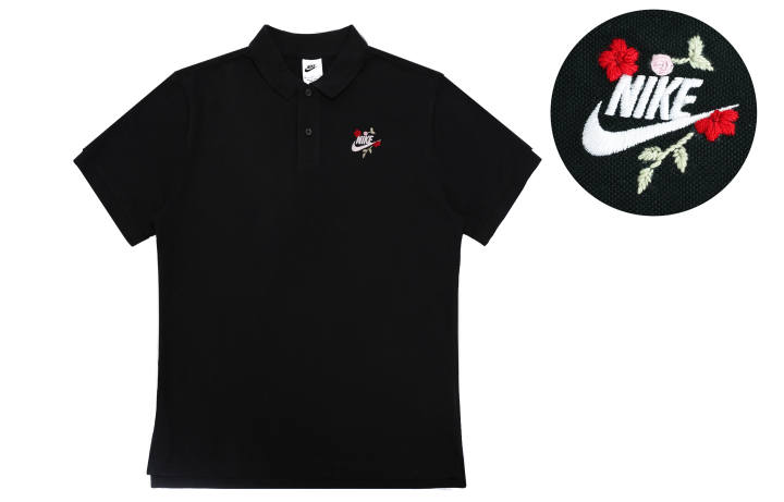 Nike Nike Polo Shirts Men's Black Polo Collar Moderate Straight Fit