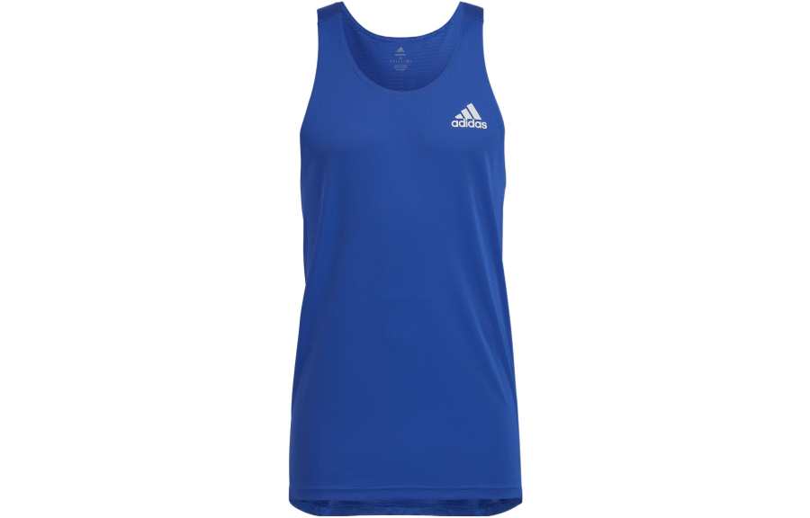 Adidas Adidas Tank Tops Men's Blue Crew Neck Moderate Straight Fit