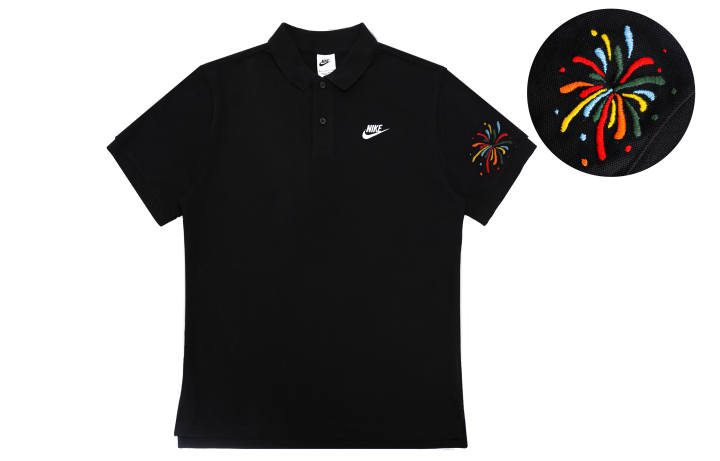 Nike Nike Polo Shirts Unisex Black Polo Collar Moderate Straight Fit