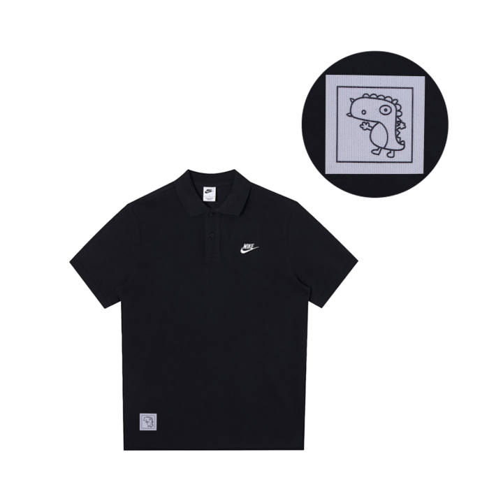 Nike Nike Polo Shirts Men's Black Polo Collar Moderate Straight Fit