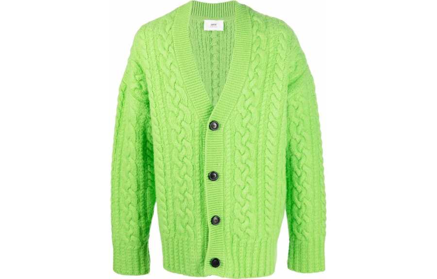 AMIPARIS Ami V Neck Knit Cardigan