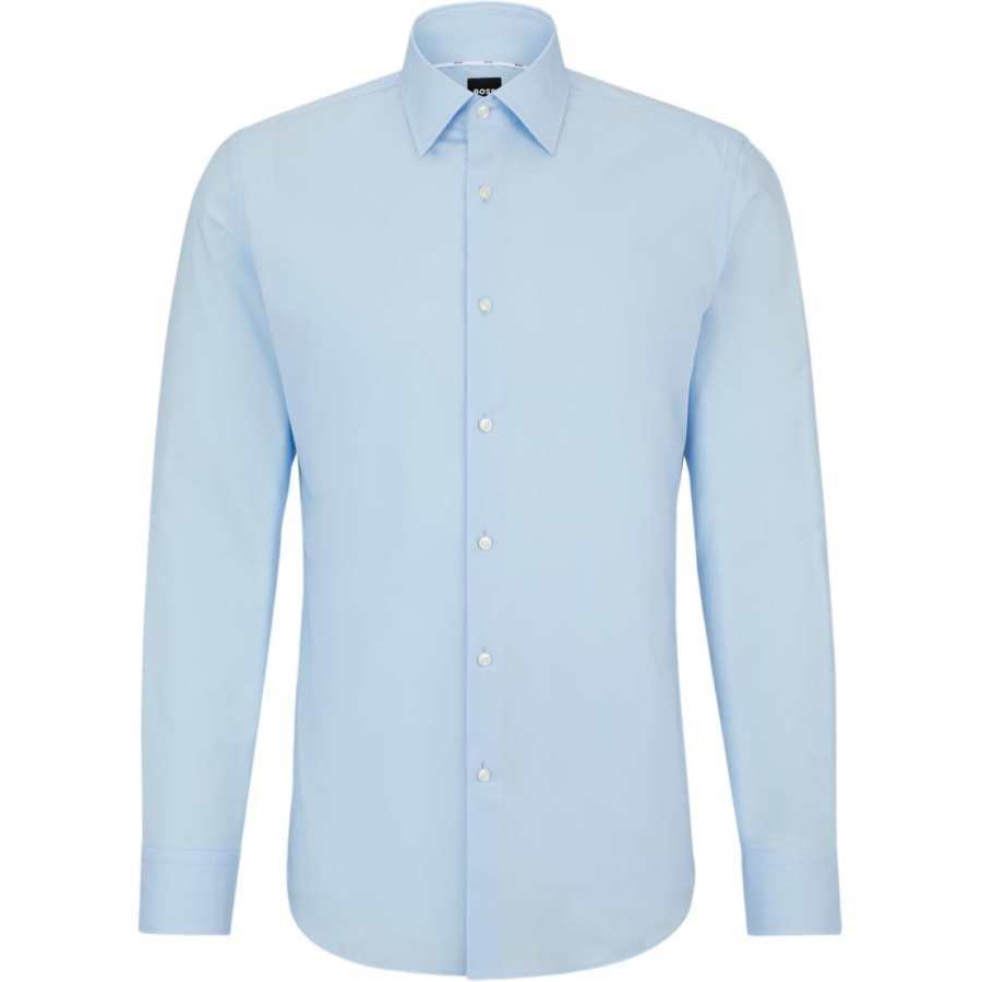 HUGO BOSS Slim Fit Shirt In Easy Iron Stretch Cotton Poplin Shirt Men's Light Blue