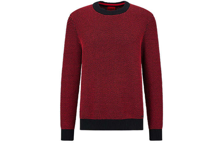 HUGO BOSS Sweaters Men's Black Crew Neck Moderate