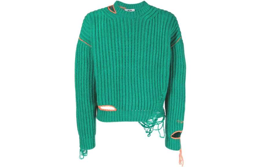 MSGM MSGM Sweaters Men's Green Crew Neck Moderate Other