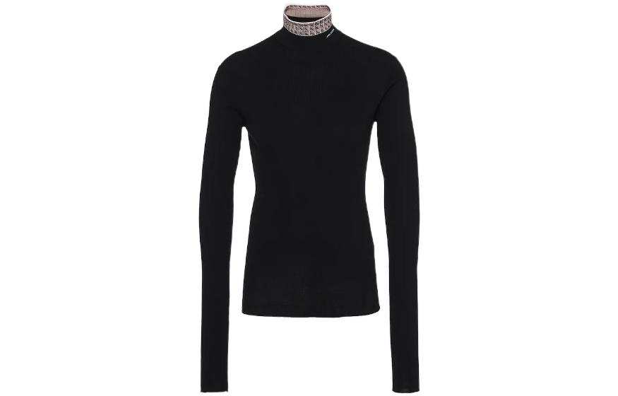 PRADA PRADA Logo Intarsia Jacquard High Neck Sweater