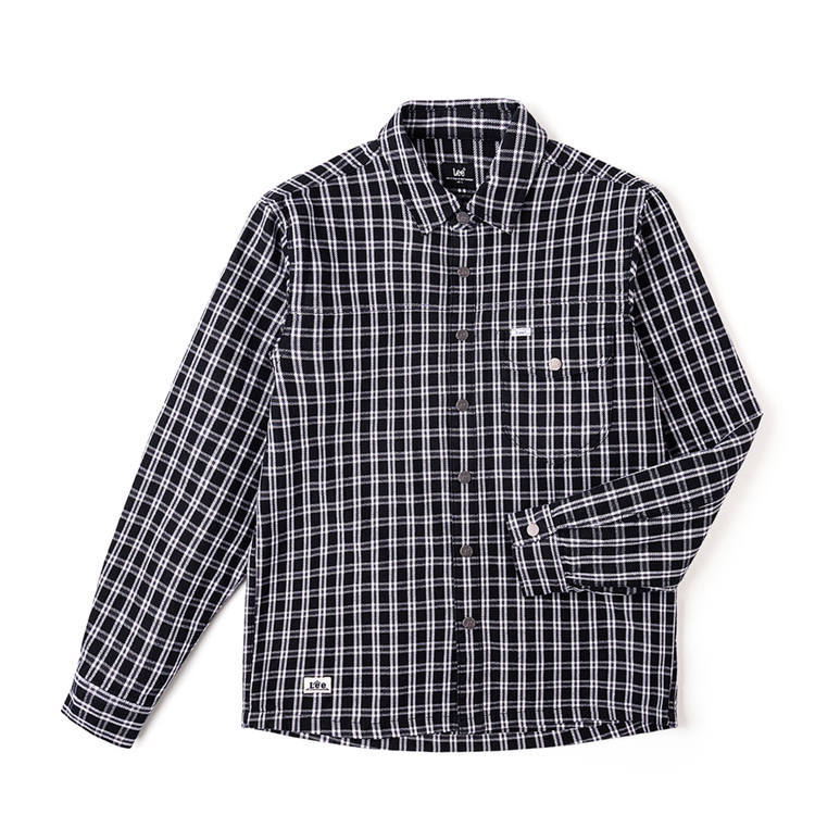 Lee Lee Shirts Men's Black Lapel Moderate Shirt