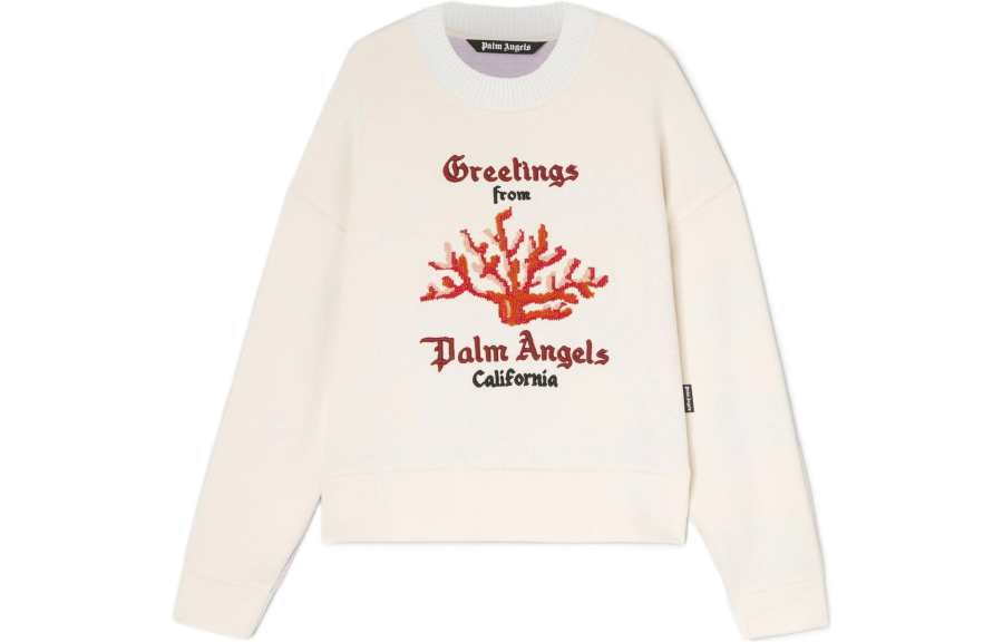 PALM ANGELS Coral Striped Sweatshirt