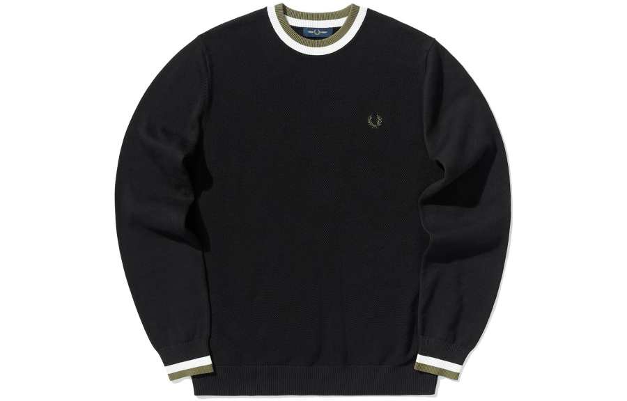 FRED PERRY Knitwear Unisex BKX/Black Crew Neck Moderate Other
