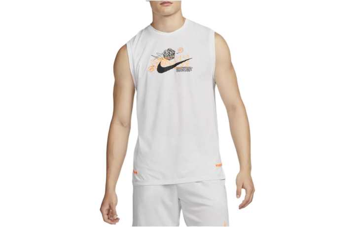Nike Nike Tank Tops Men's White Crew Neck Moderate Straight Fit