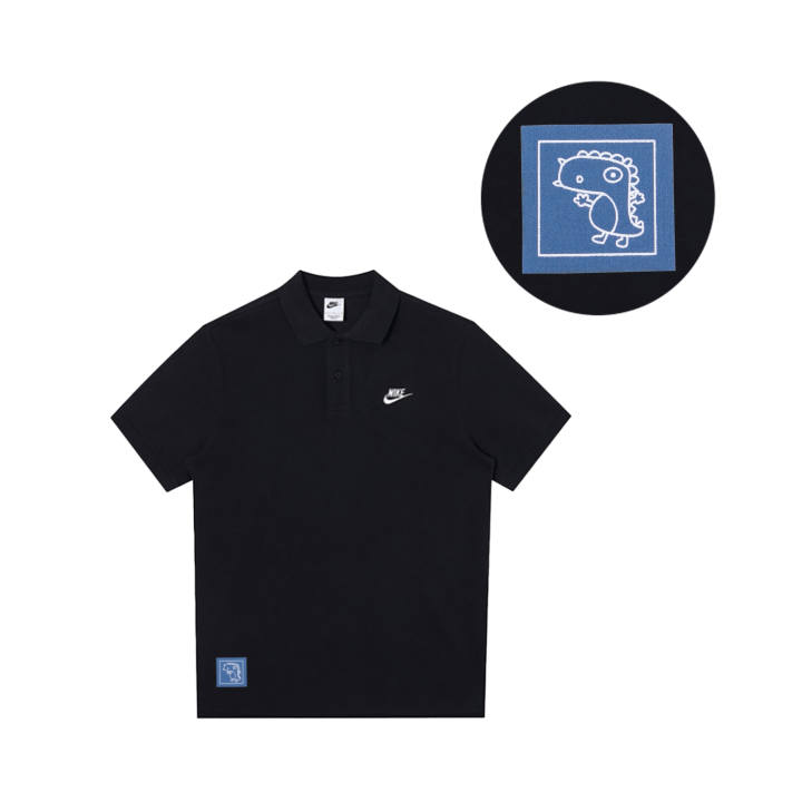 Nike Nike Polo Shirts Men's Black Polo Collar Moderate Straight Fit