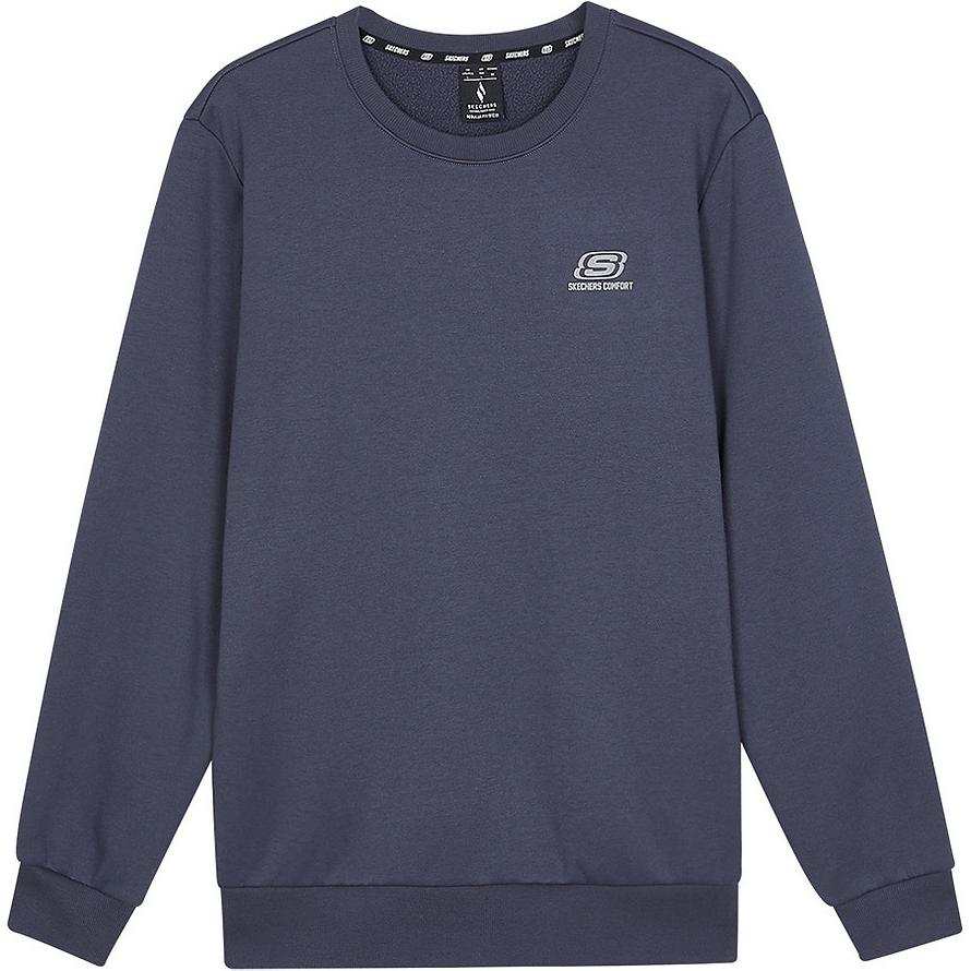Skechers Comfortable Crew Neck Sports Long Sleeved Thickened And Fleece Lined Sweatshirt Unisex Odyssey Gray