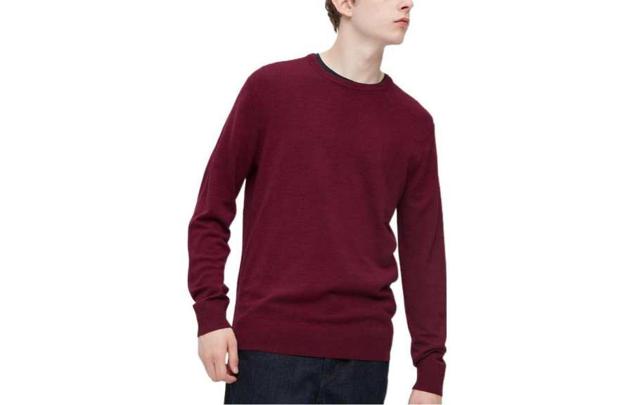 UNIQLO Sweaters Men's Dark Red Crew Neck Moderate