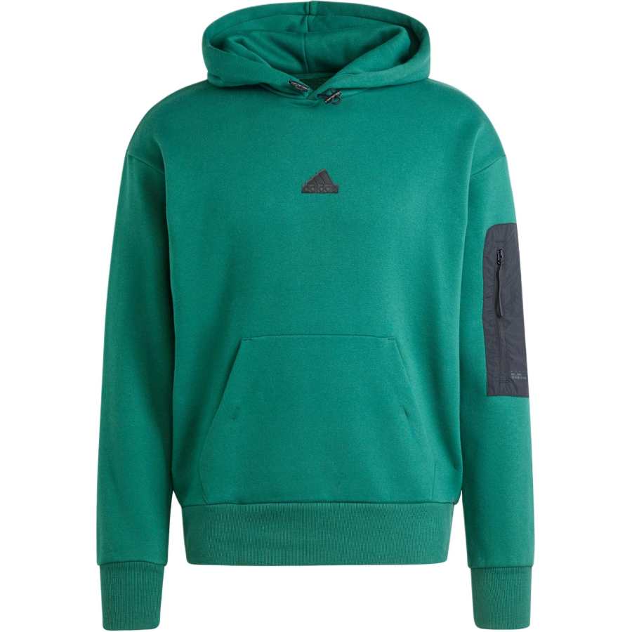 Adidas Adidas CITY ESCAPE Hooded Thickened And Fleece Lined Casual Sports Long Sleeved Sweatshirt Unisex Forest Green