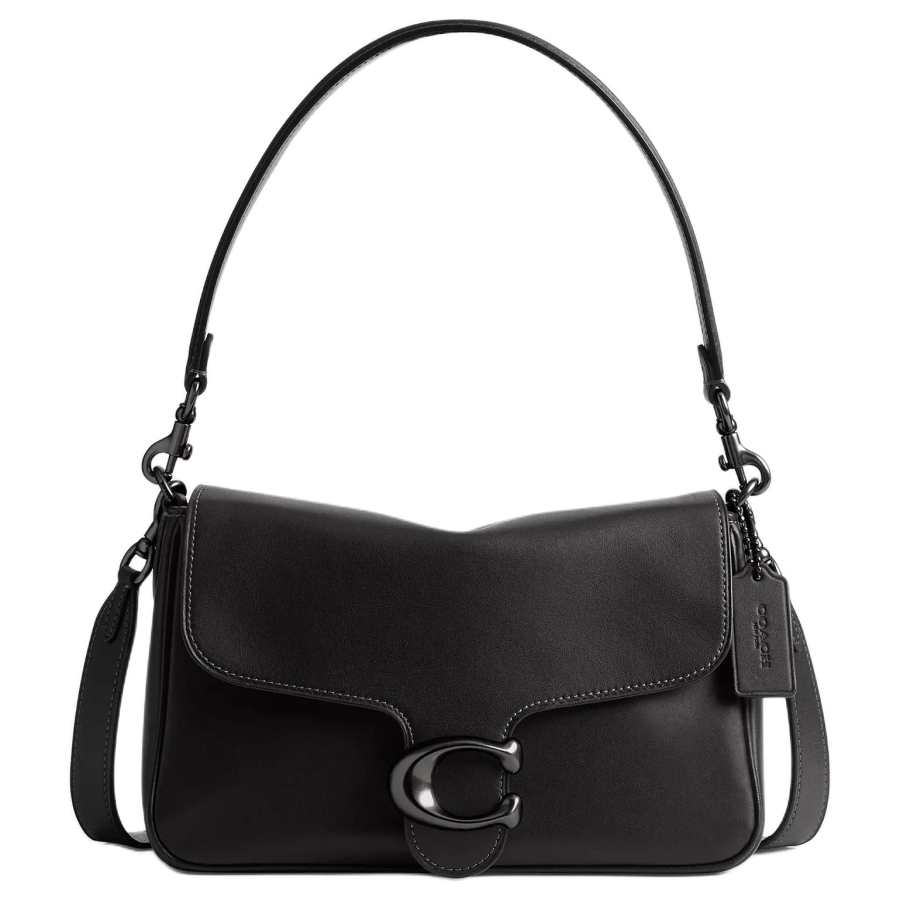 COACH COACH Soft Tabby Smooth Leather Shoulder Bag Medium Women's Black