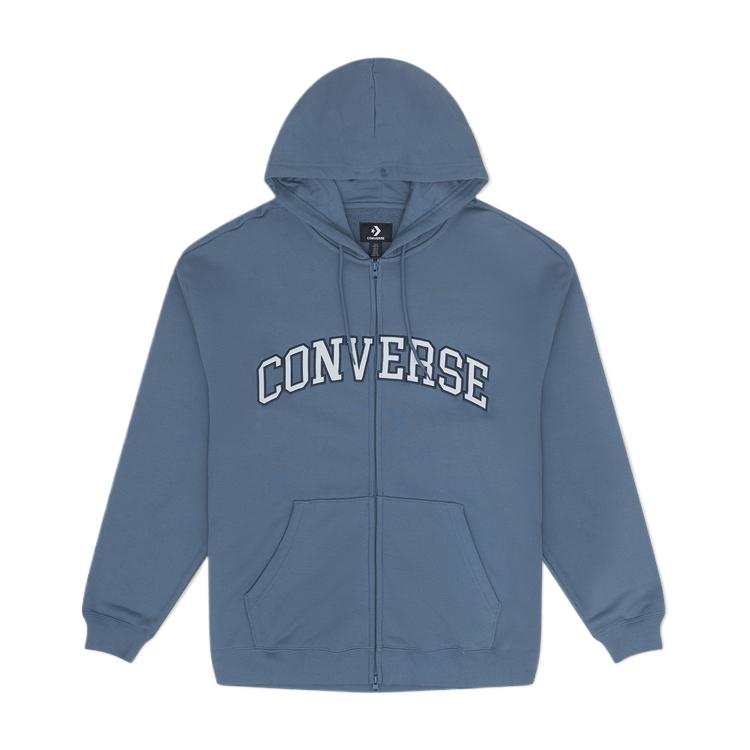 Converse Sweatshirts Men's Blue Hooded Moderate Cardigan