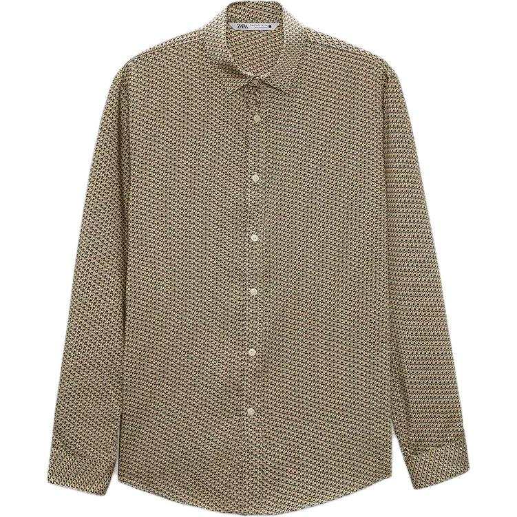 ZARA Shirts Men's Tan Lapel Moderate Other