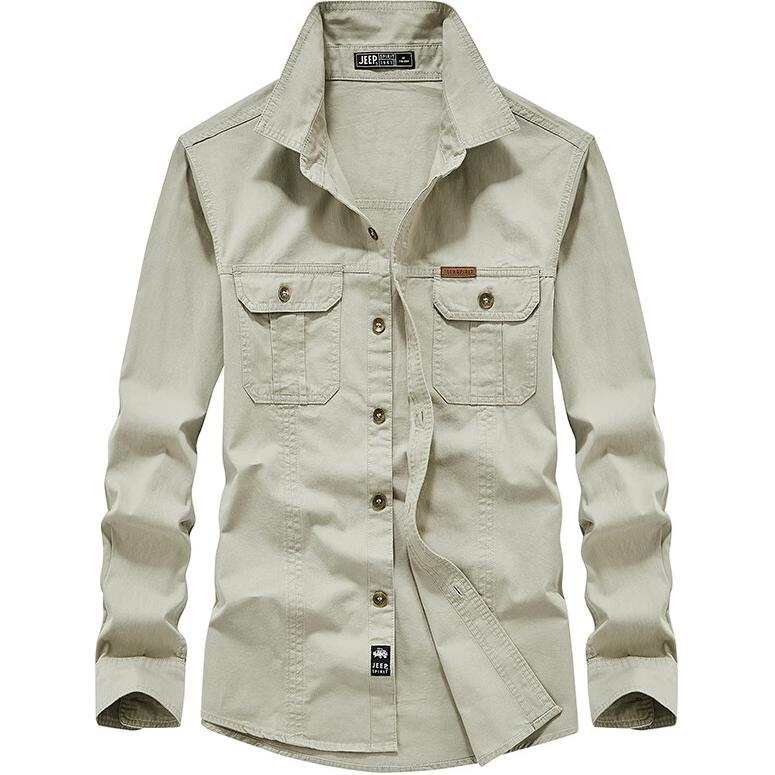 JEEP SPIRIT Shirts Men's Lapel Moderate Workwear