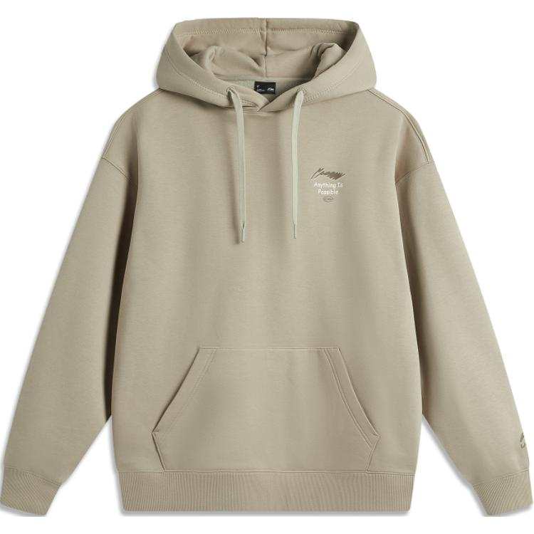 Li-Ning Li Ning Sports Life Collection Anti Static Antibacterial Thermal Fleece Lined Comfortable Casual Hooded Sweatshirt