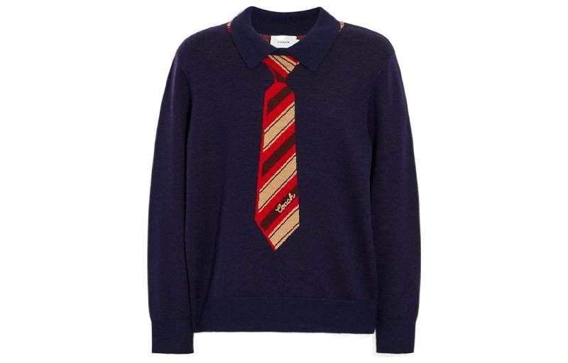 COACH COACH Sweaters Men's Marine Blue Crew Neck Moderate Other
