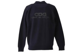 CDG Knitwear Unisex Dark Blue V Neck Moderate Other