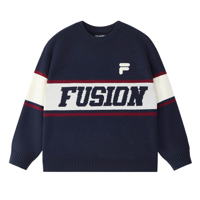 FILA FUSION FOB Sweaters Unisex Night Black Blue Crew Neck Moderate Other