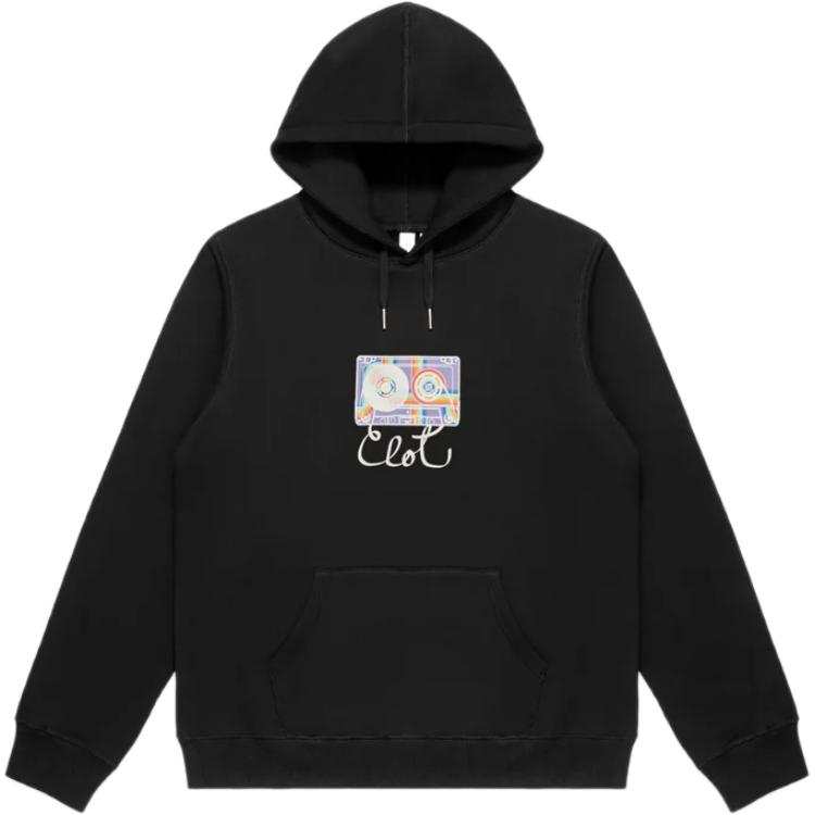 CLOT Life Is A Game Series Sweatshirts Unisex Black Hooded Moderate Regular