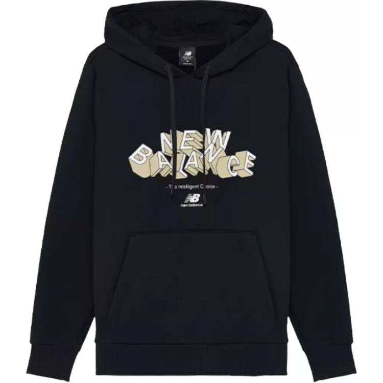 New Balance New Balance Letter Print Fleece Lined American Vintage Casual Sports Long Sleeved Sweatshirt Men's Black