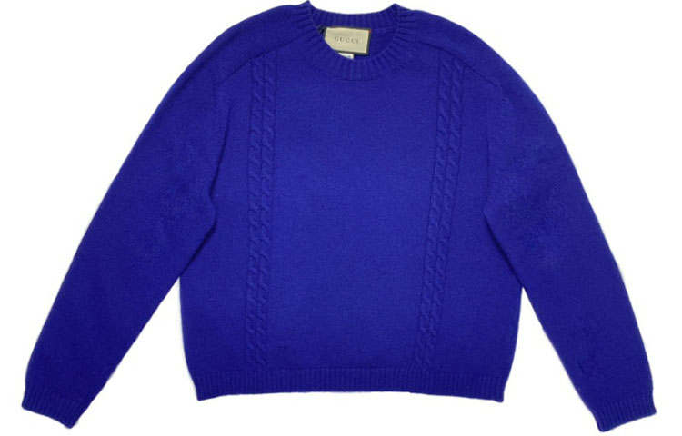 GUCCI GUCCI Sweaters Men's Blue Crew Neck Moderate
