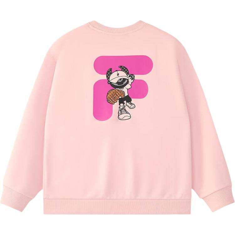 FILA FUSION LIFE Loose Fit Crew Neck Comfortable Pullover Fleece Lined Long Sleeved Sweatshirt Unisex