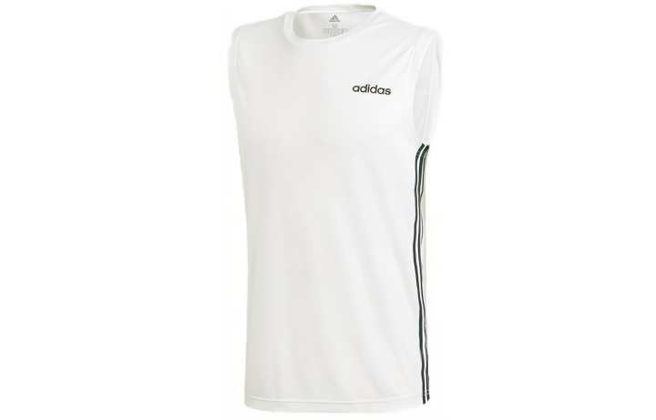 Adidas Adidas Tank Tops Men's White Crew Neck Moderate Straight Fit