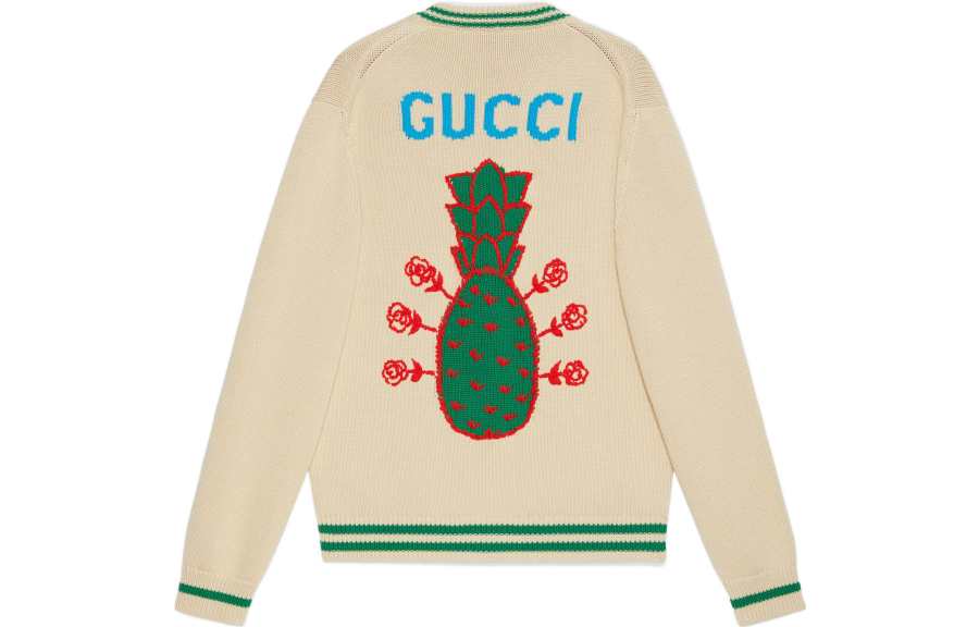 GUCCI Pre Owned 2010s Pineapple embroidery Cardigan