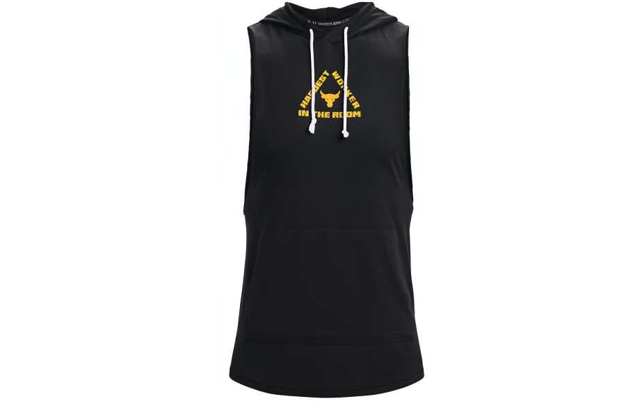 Under Armour Project Rock Mens Sleeveless Hoodie Black