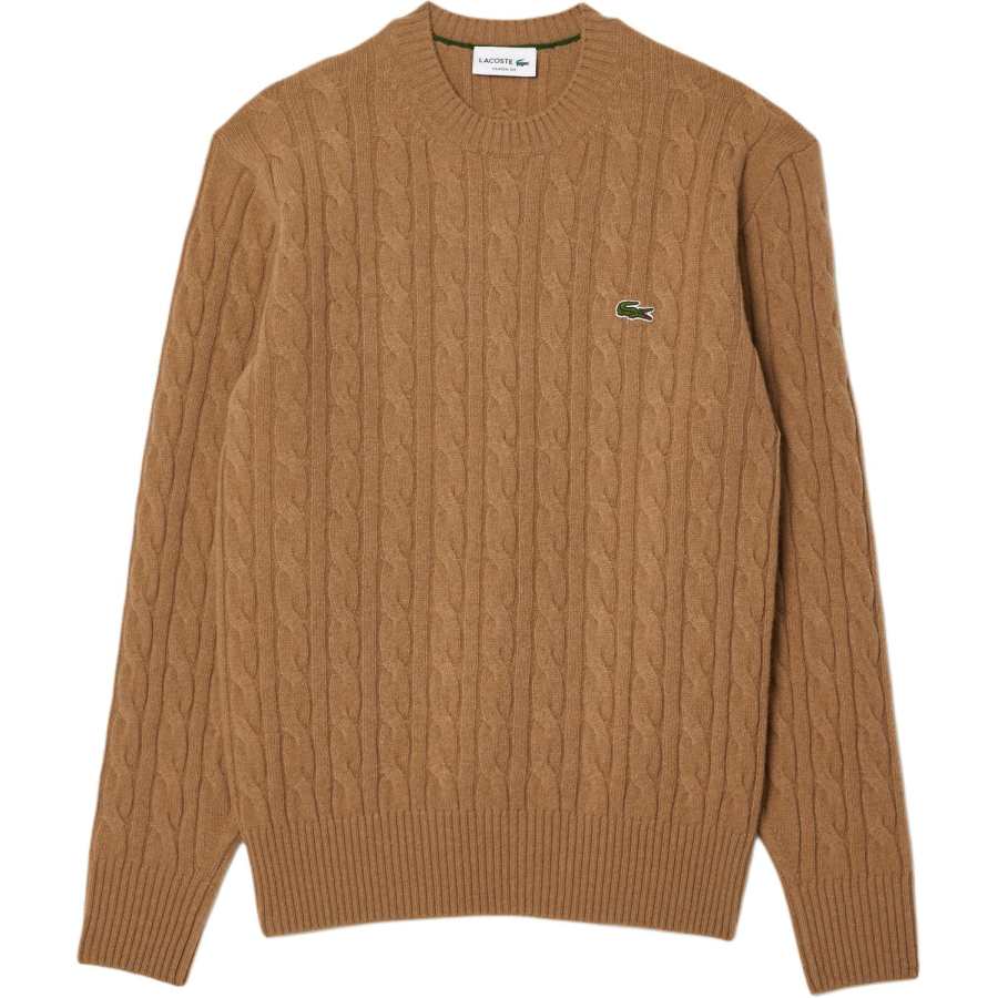 LACOSTE Sweaters Men's Beige Crew Neck Moderate Other