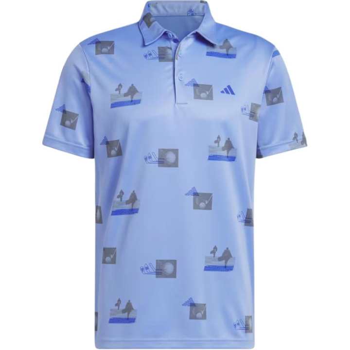 Adidas Adidas Polo Shirts Men's Blue Polo Collar Moderate Straight Fit
