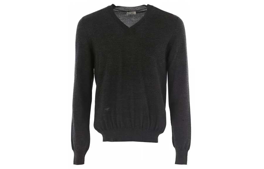DIOR Quarterly New Products Sweaters Men's Dark Gray V Neck Moderate Base Layer