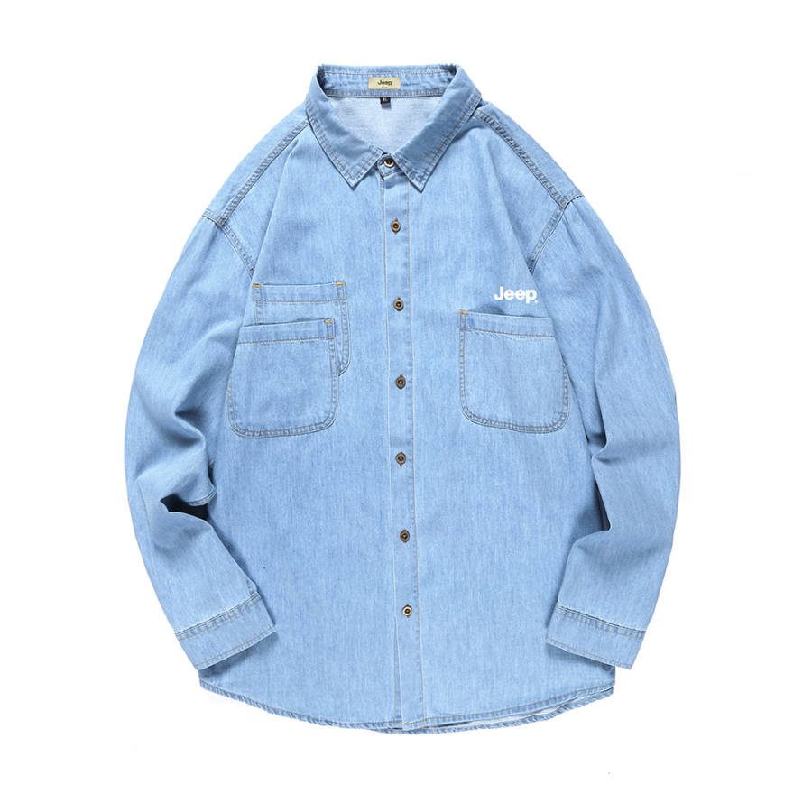 Jeep Jeep Shirts Unisex Lapel Moderate Denim