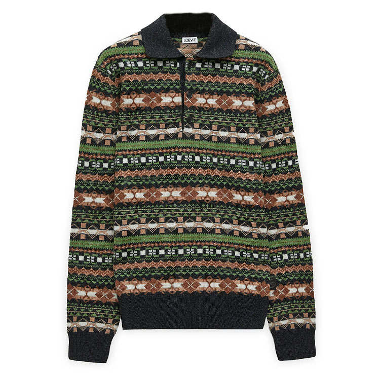 LOEWE Anagram Jacquard Polo Jumper