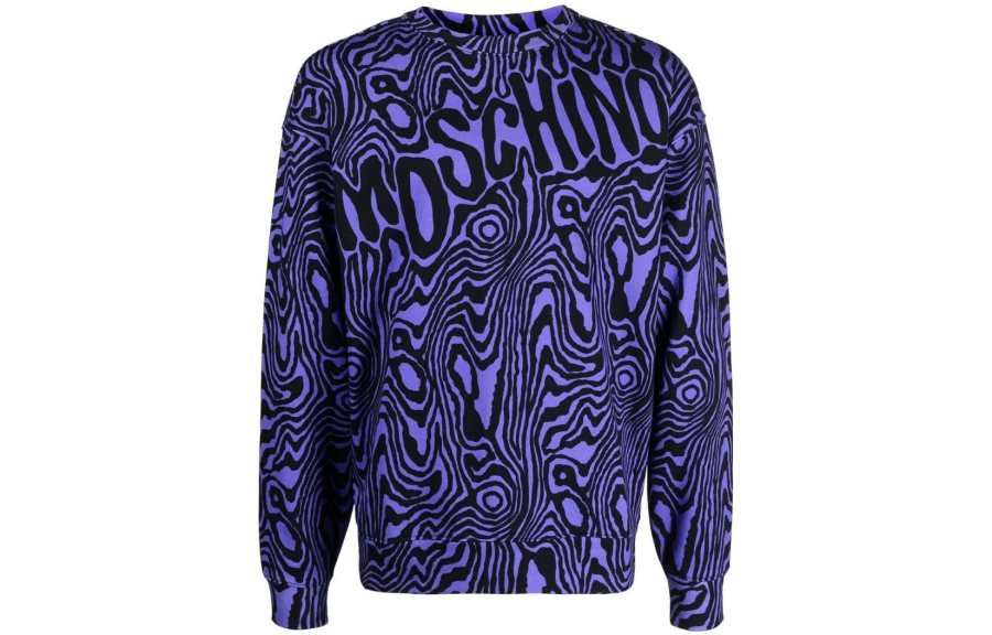 MOSCHINO Sweaters Men's Purple Crew Neck Moderate Other