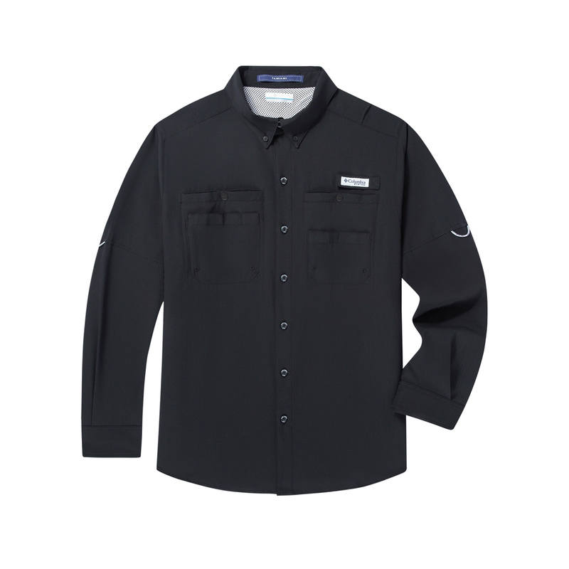 Columbia Shirts Men's Black Lapel Moderate Other