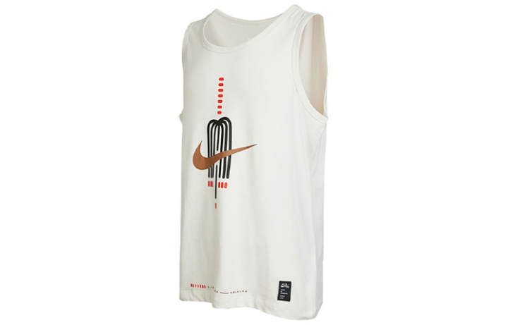 Nike Nike Tank Tops Men's White Crew Neck Moderate Straight Fit