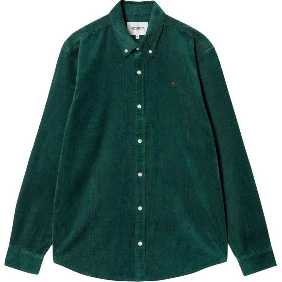Carhartt WIP Shirts Men's Green Lapel Moderate