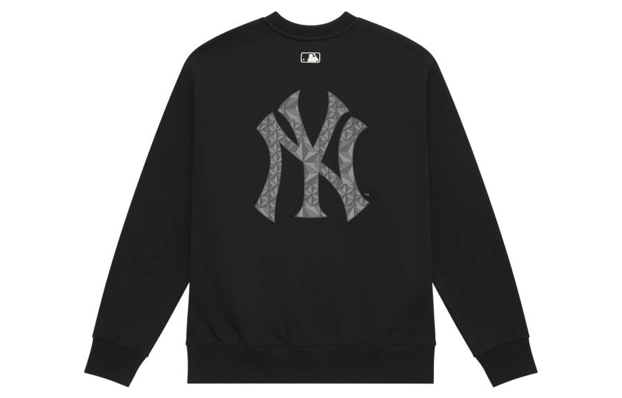 MLB MLB MONOGRAM FW24 Athleisure Minimalist Style Pullover Solid Color Large Logo Crew Neck Fleece Lined Long Sleeved