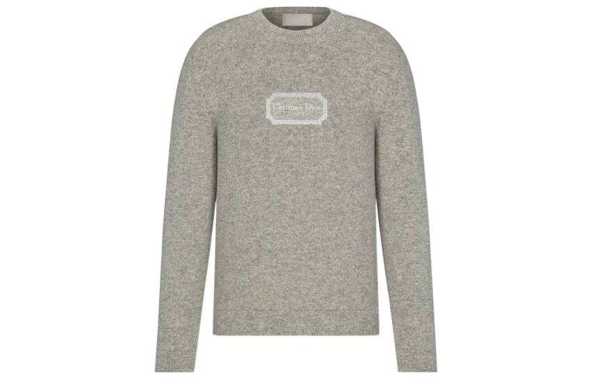 DIOR DIOR Cashmere Sweaters Men's Gray Crew Neck Moderate